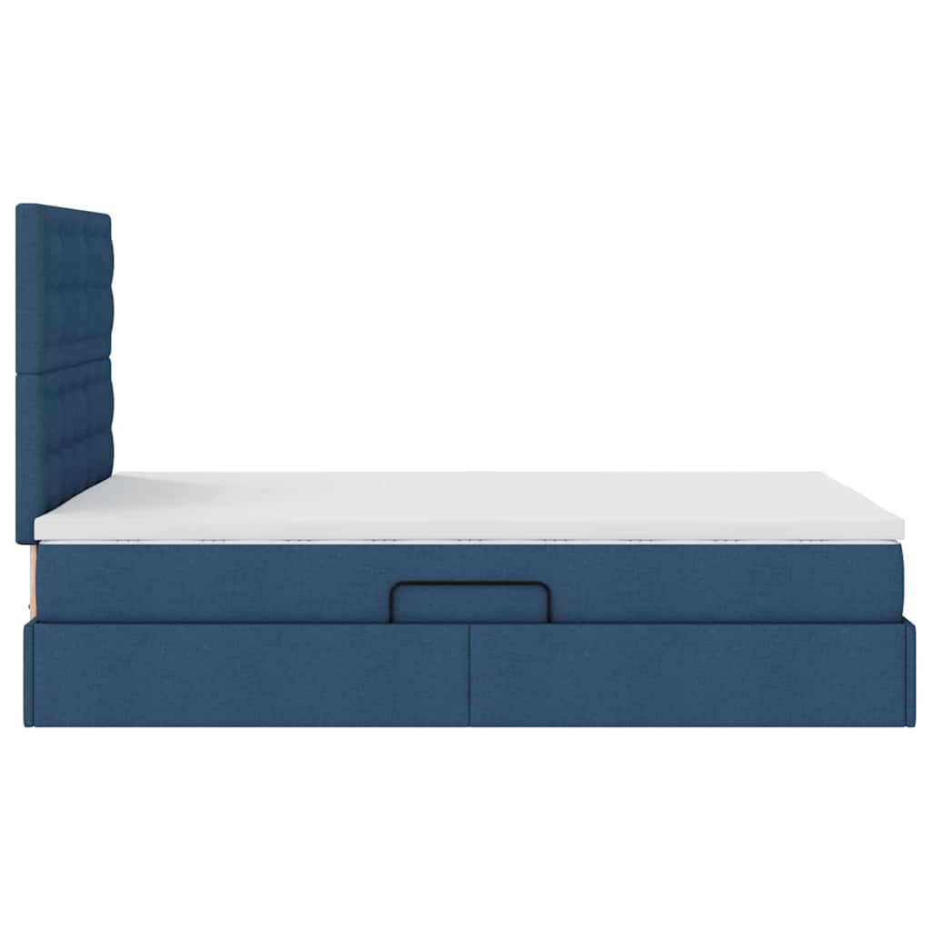 Letto con contenitore e materasso Blu 120 x 200 cm Tessuto | homemem39