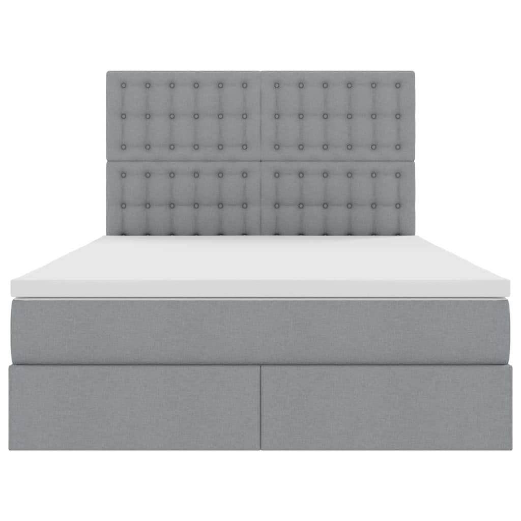 Letto con contenitore e materasso Grigio chiaro 140 x 190 cm