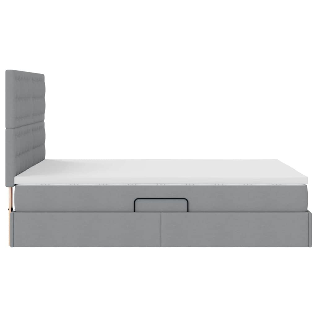 Letto con contenitore e materasso Grigio chiaro 140 x 190 cm