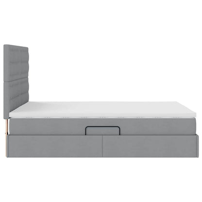 Letto con contenitore e materasso Grigio chiaro 140 x 190 cm