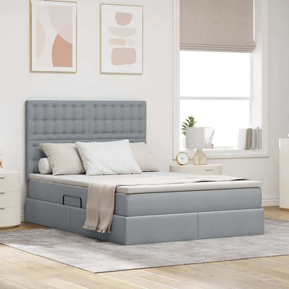 Letto con contenitore e materasso Grigio chiaro 140 x 200 cm | homemem39