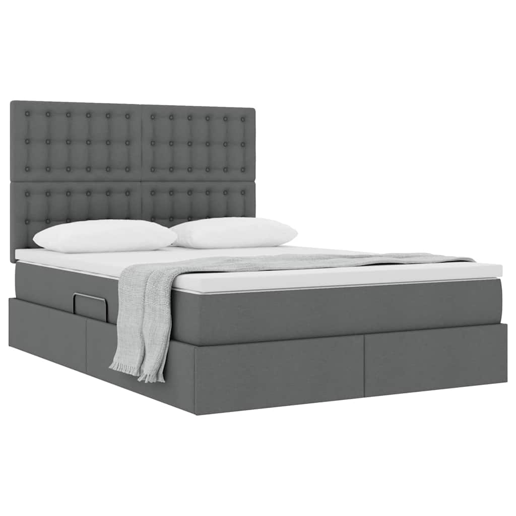 Letto con contenitore e materasso Grigio scuro 140 x 200 cm | homemem39