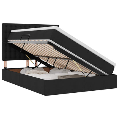 Letto con contenitore e materasso Nero 140 x 200 cm Tessuto | homemem39
