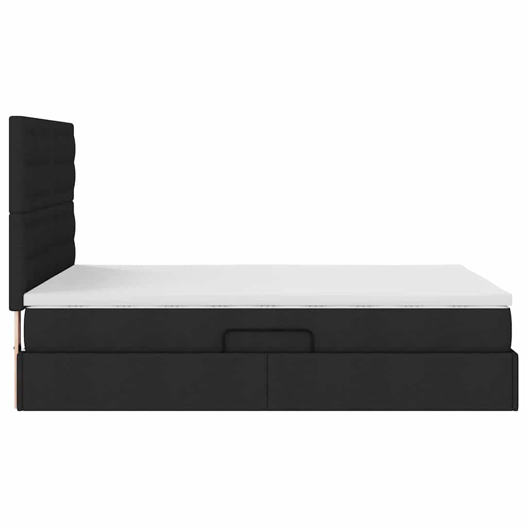 Letto con contenitore e materasso Nero 140 x 200 cm Tessuto | homemem39