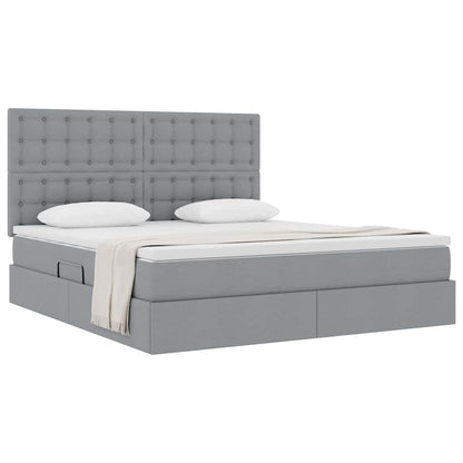 Letto con contenitore e materasso Grigio chiaro 160 x 200 cm | homemem39