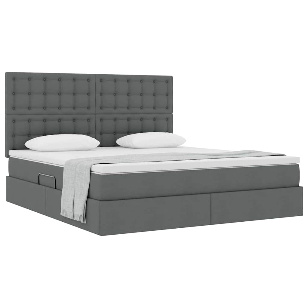 Letto con contenitore e materasso Grigio scuro 160 x 200 cm | homemem39