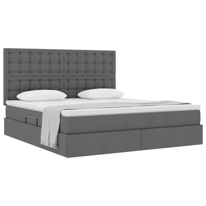 Letto con contenitore e materasso Grigio scuro 160 x 200 cm | homemem39