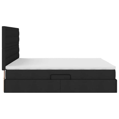 Letto con contenitore e materasso Nero 160 x 200 cm Tessuto | homemem39