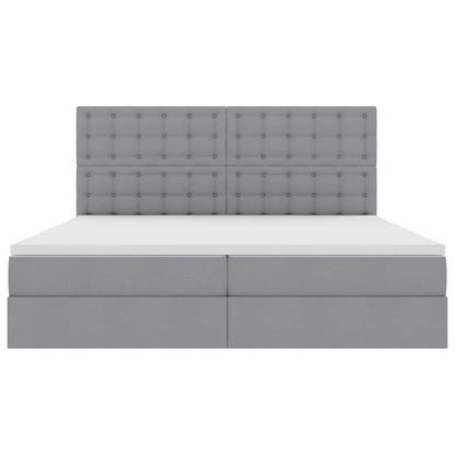 Letto con contenitore e materasso Grigio chiaro 200 x 200 cm | homemem39