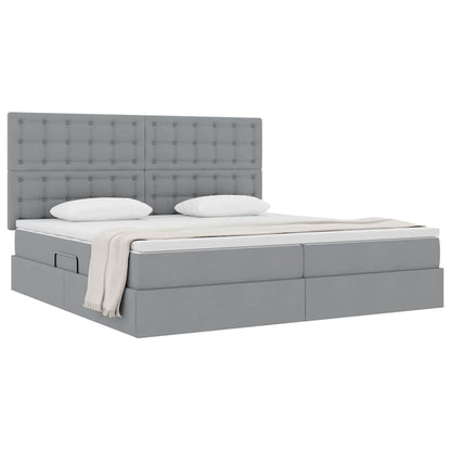 Letto con contenitore e materasso Grigio chiaro 200 x 200 cm | homemem39