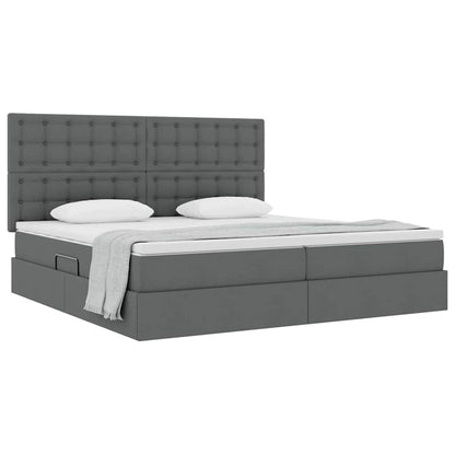 Letto con contenitore e materasso Grigio scuro 200 x 200 cm
