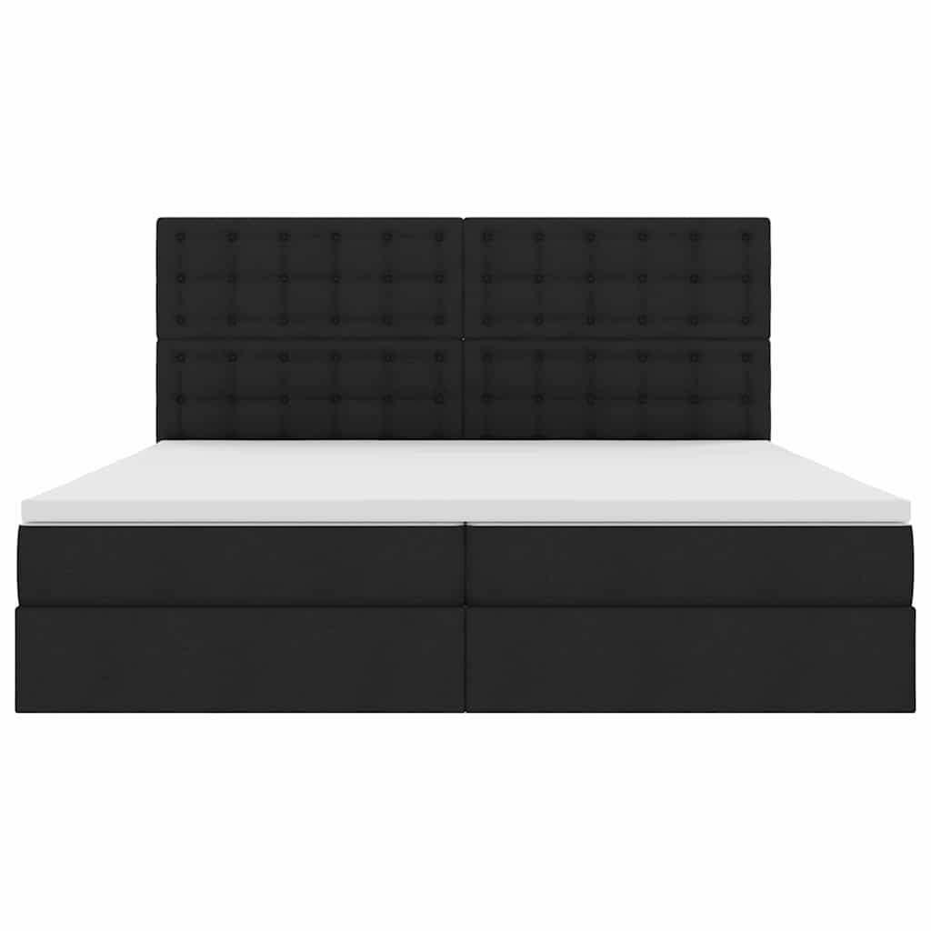 Letto con contenitore e materasso Nero 200 x 200 cm Tessuto | homemem39