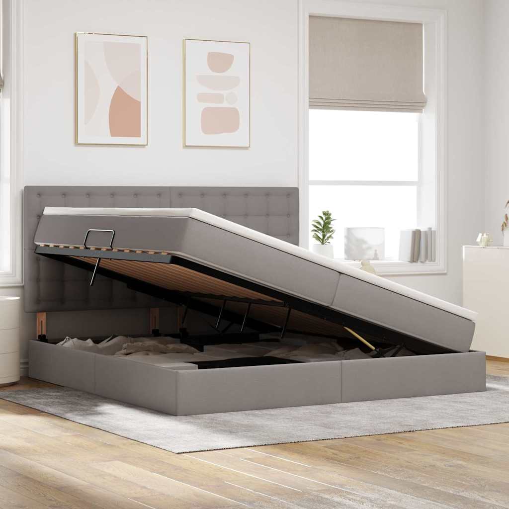 Letto con contenitore e materasso Talpa 200 x 200 cm Tessuto | homemem39