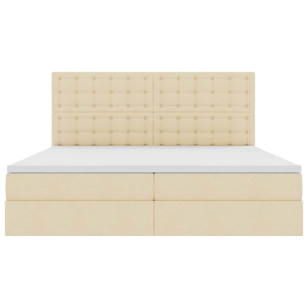 Letto con contenitore e materasso Crema 200 x 200 cm Tessuto | homemem39