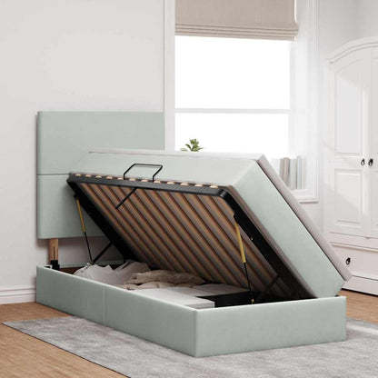 Letto con contenitore e materasso Grigio chiaro 90 x 190 cm | homemem39