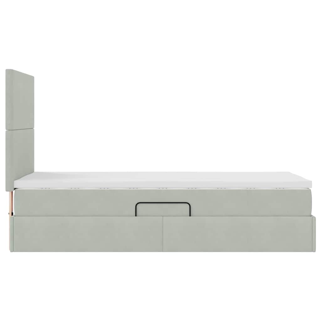 Letto con contenitore e materasso Grigio chiaro 90 x 200 cm | homemem39