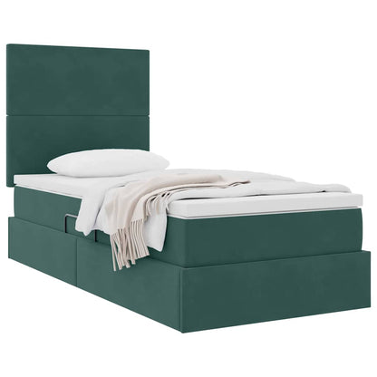 Letto con contenitore e materasso Verde Scuro 90 x 200 cm | homemem39