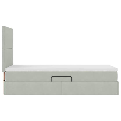Letto con contenitore e materasso Grigio chiaro 100 x 200 cm | homemem39