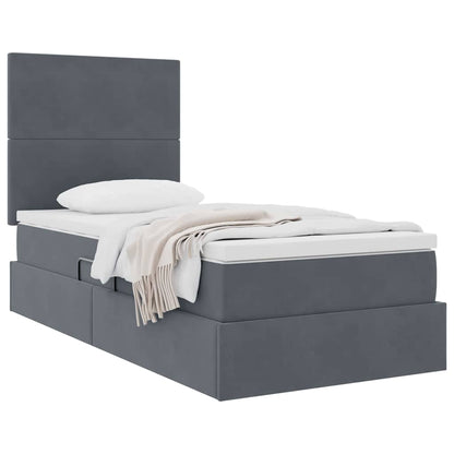 Letto con contenitore e materasso Grigio scuro 100 x 200 cm | homemem39