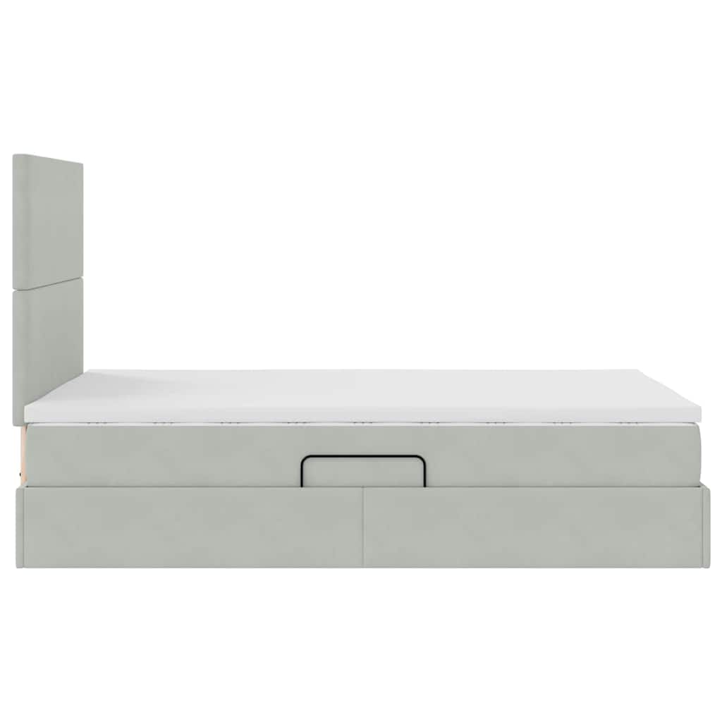 Letto con contenitore e materasso Grigio chiaro 120 x 190 cm | homemem39