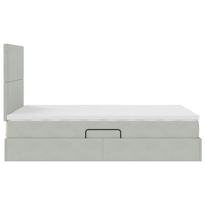 Letto con contenitore e materasso Grigio chiaro 120 x 190 cm | homemem39