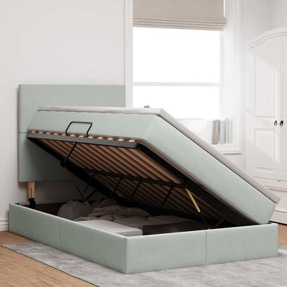 Letto con contenitore e materasso Grigio chiaro 120 x 200 cm | homemem39