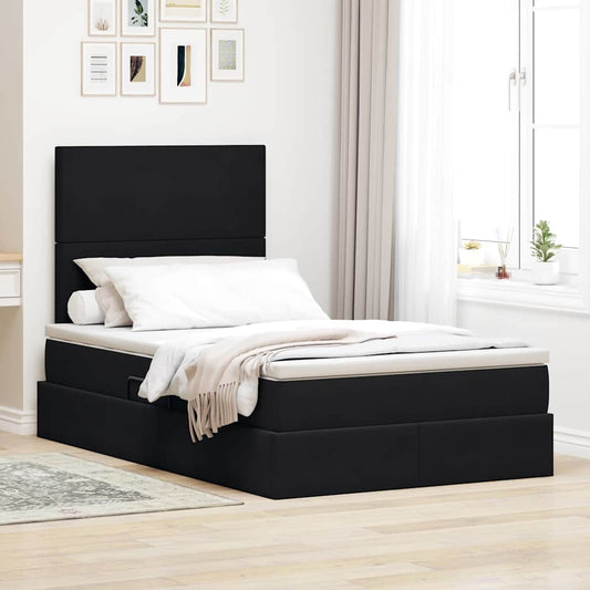 Letto con contenitore e materasso Nero 120 x 200 cm Velluto | homemem39