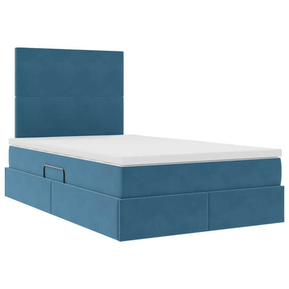 Letto con contenitore e materasso Blu Scuro 120 x 200 cm