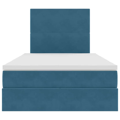 Letto con contenitore e materasso Blu Scuro 120 x 200 cm