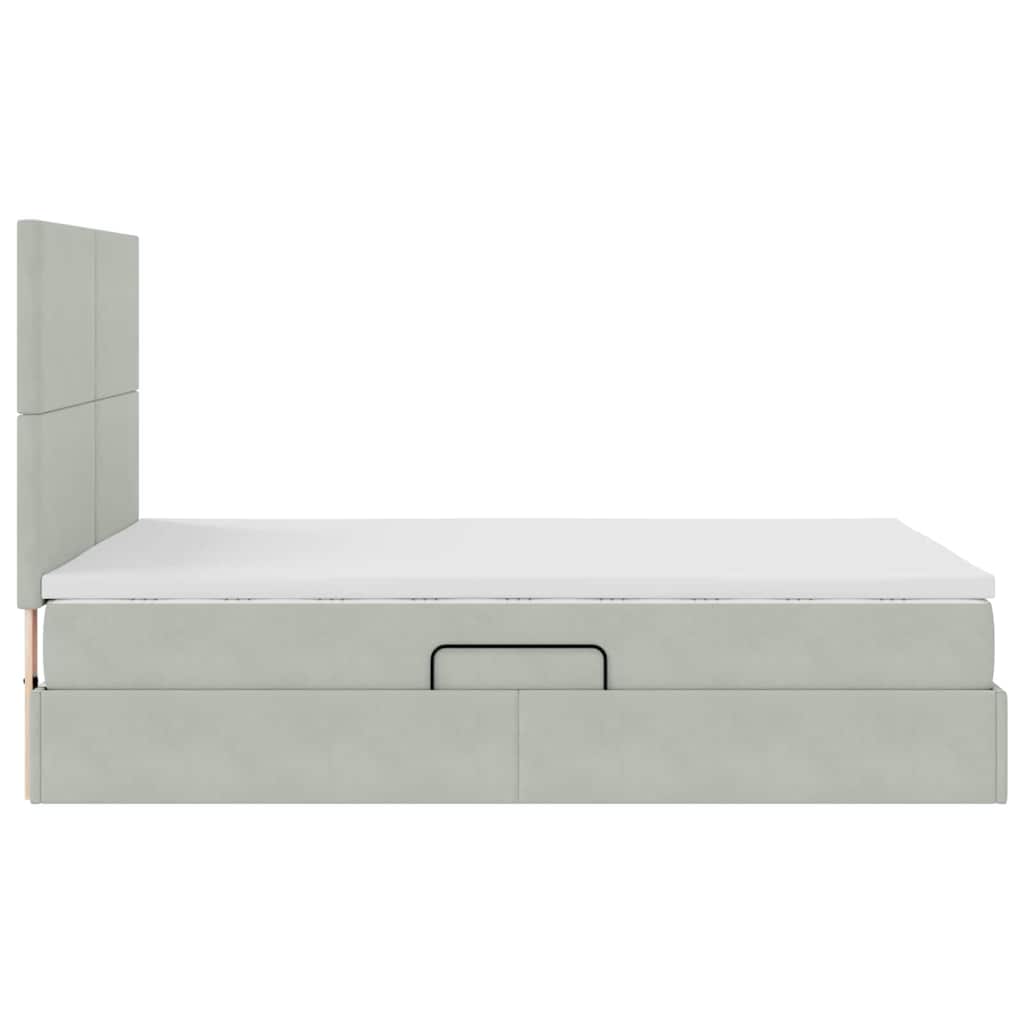 Letto con contenitore e materasso Grigio chiaro 140 x 190 cm | homemem39
