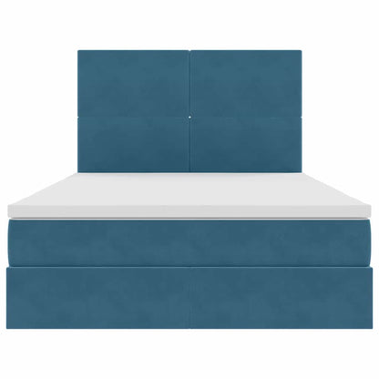 Letto con contenitore e materasso Blu Scuro 140 x 190 cm