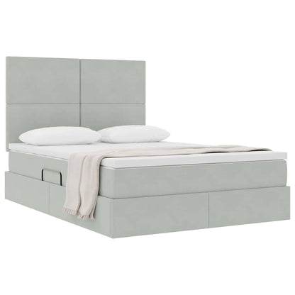 Letto con contenitore e materasso Grigio chiaro 140 x 200 cm | homemem39