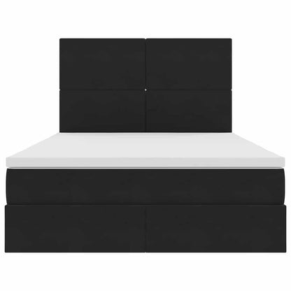 Letto con contenitore e materasso Nero 140 x 200 cm Velluto | homemem39