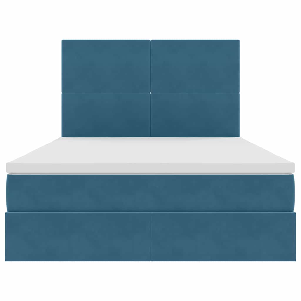 Letto con contenitore e materasso Blu Scuro 140 x 200 cm