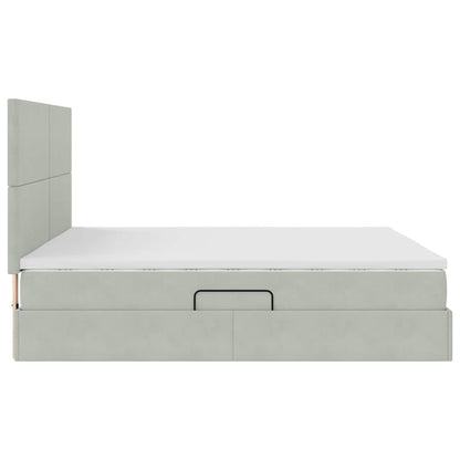 Letto con contenitore e materasso Grigio chiaro 180 x 200 cm | homemem39