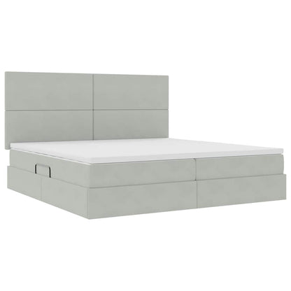 Letto con contenitore e materasso Grigio chiaro 200 x 200 cm | homemem39
