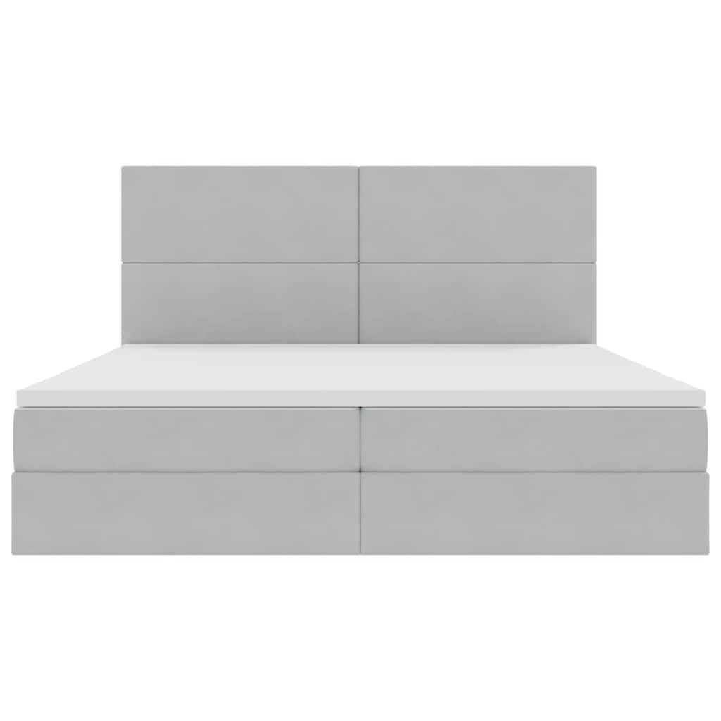 Letto con contenitore e materasso Grigio chiaro 200 x 200 cm | homemem39