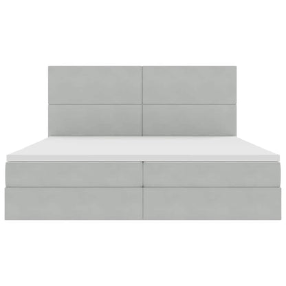 Letto con contenitore e materasso Grigio chiaro 200 x 200 cm | homemem39