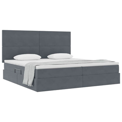 Letto con contenitore e materasso Grigio scuro 200 x 200 cm | homemem39