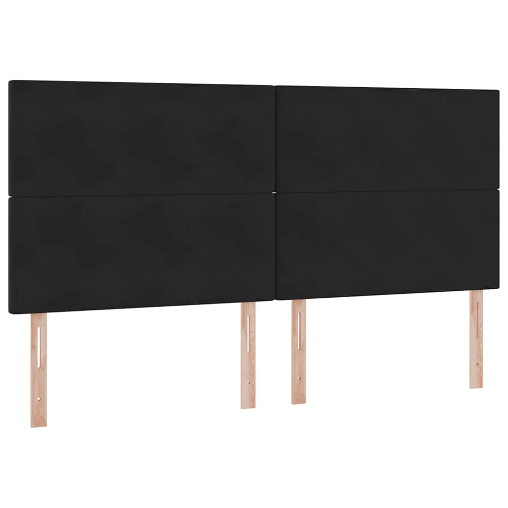 Letto con contenitore e materasso Nero 200 x 200 cm Velluto | homemem39