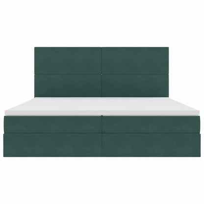 Letto con contenitore e materasso Verde Scuro 200 x 200 cm | homemem39