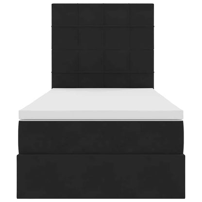 Letto con contenitore e materasso Nero 90 x 190 cm Velluto | homemem39