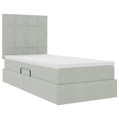 Letto con contenitore e materasso Grigio chiaro 90 x 200 cm | homemem39