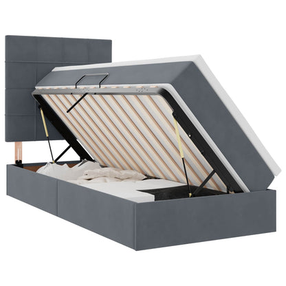 Letto con contenitore e materasso Grigio scuro 90 x 200 cm | homemem39