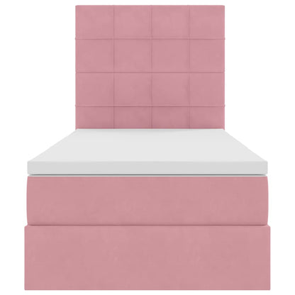 Letto con contenitore e materasso Rosa 90 x 200 cm Velluto | homemem39