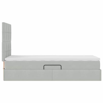 Letto con contenitore e materasso Grigio chiaro 100 x 200 cm | homemem39