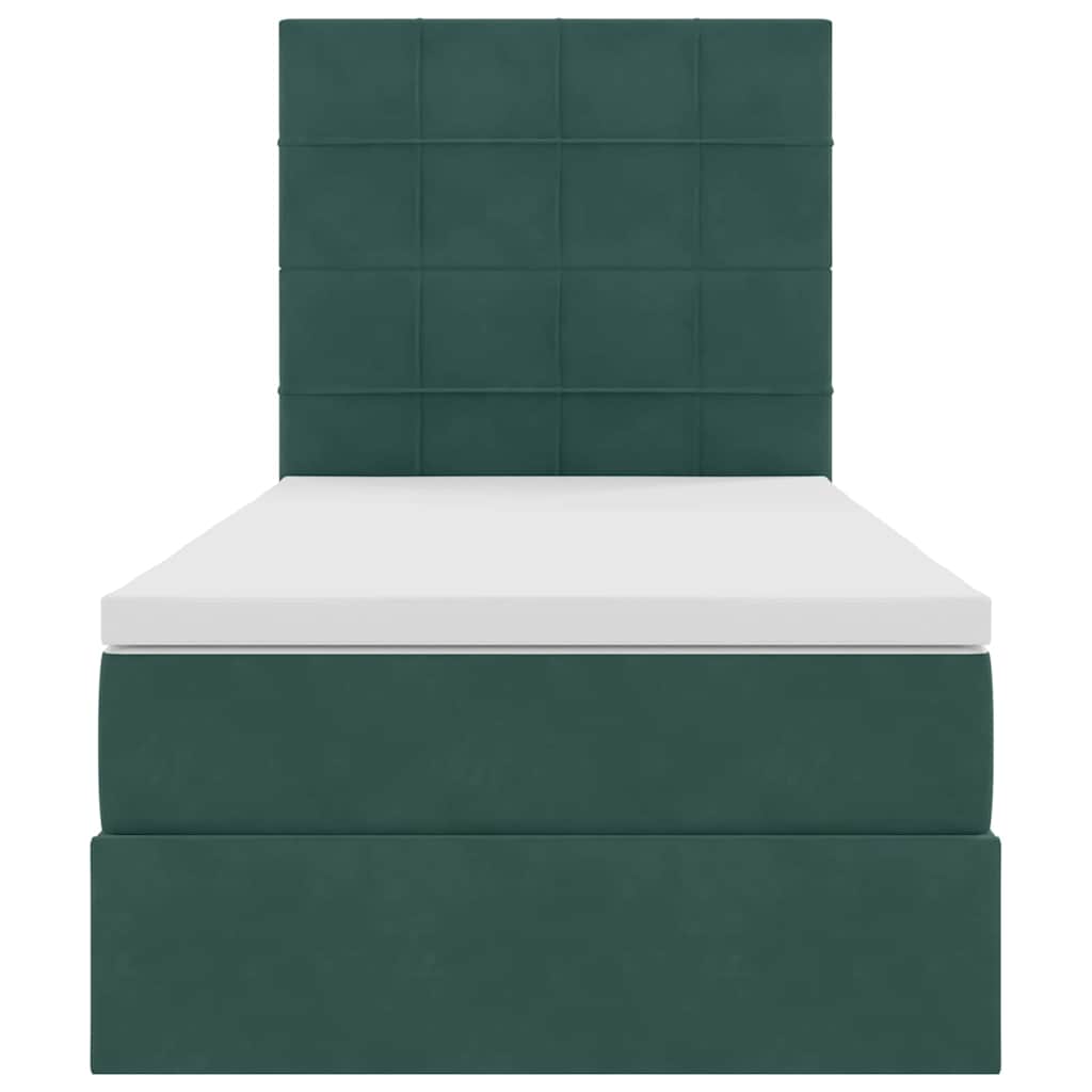 Letto con contenitore e materasso Verde Scuro 100 x 200 cm | homemem39