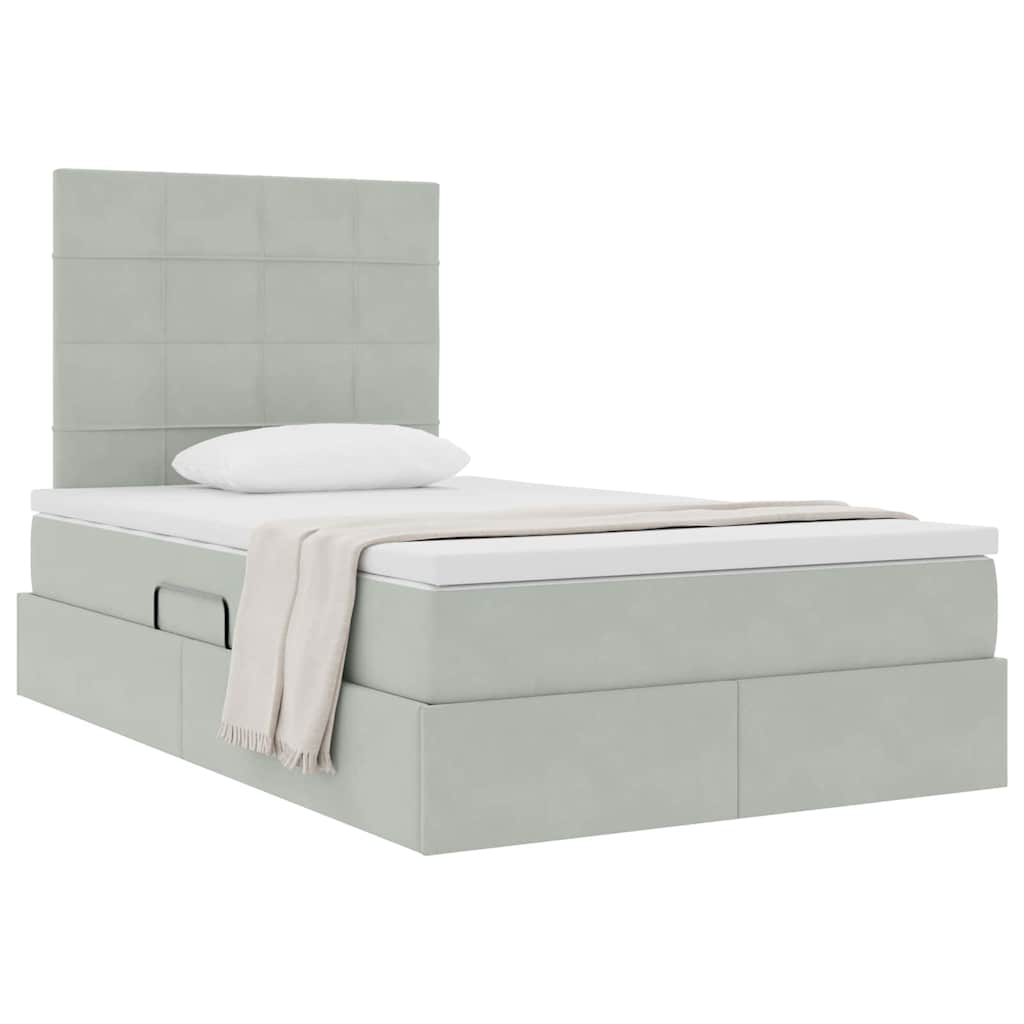 Letto con contenitore e materasso Grigio chiaro 120 x 190 cm | homemem39