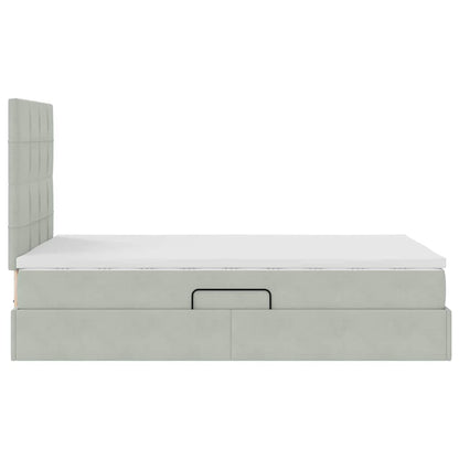 Letto con contenitore e materasso Grigio chiaro 120 x 190 cm | homemem39