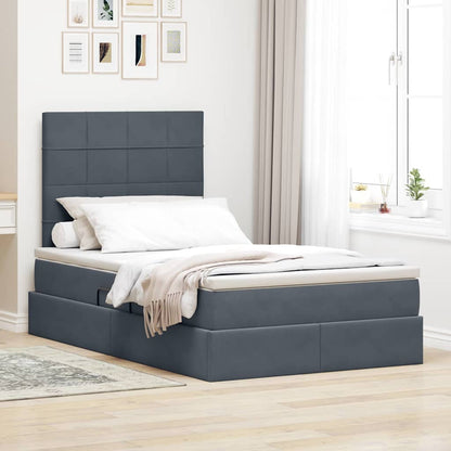Letto con contenitore e materasso Grigio scuro 120 x 200 cm | homemem39